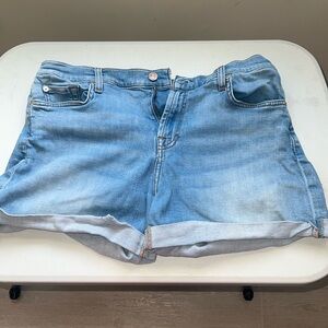 7 for all mankind cuffed denim shorts